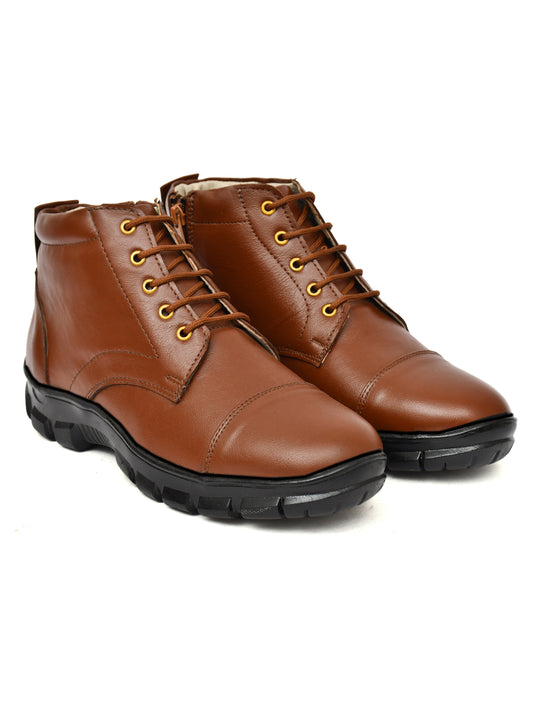 Men Leather Police Boots