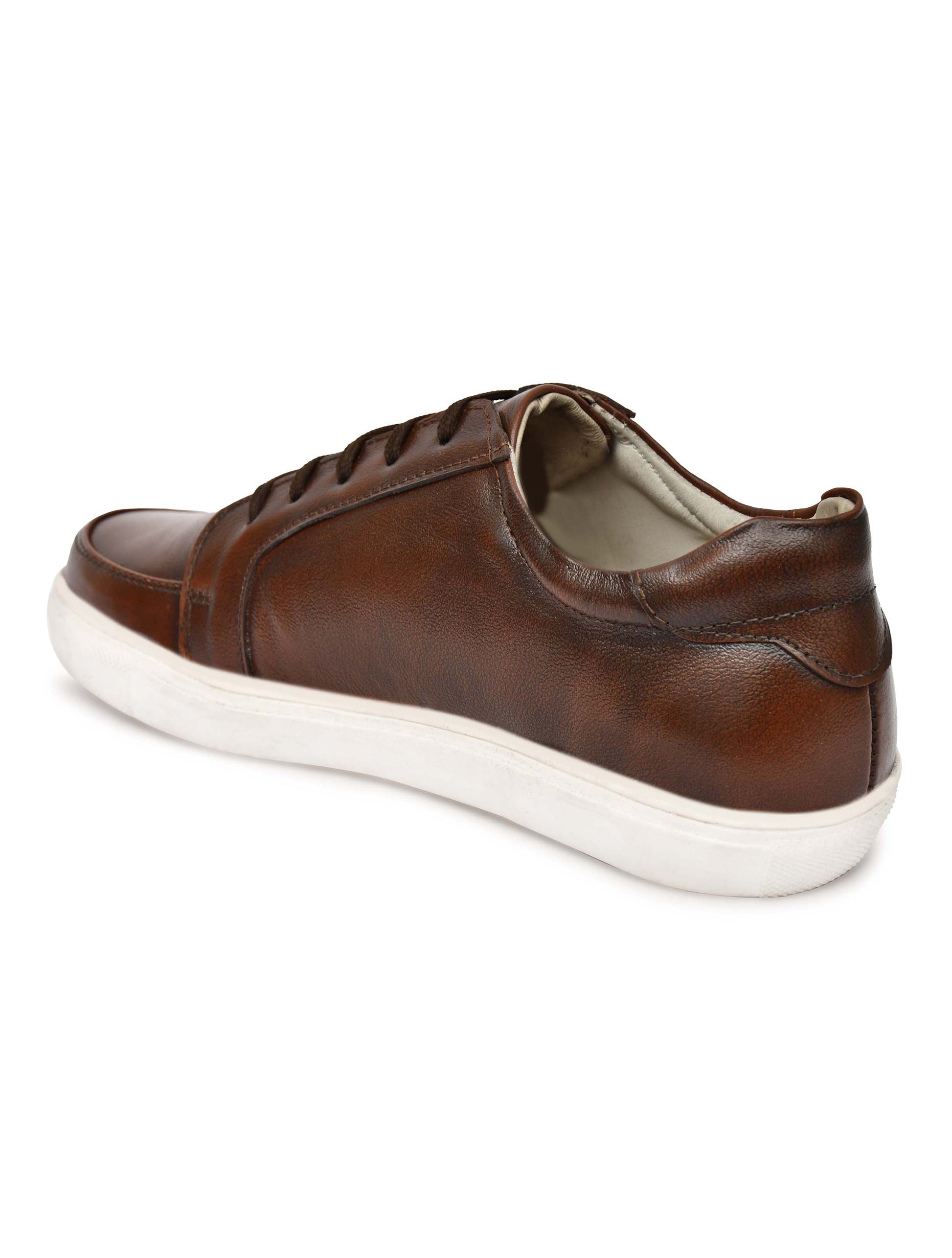 Men Leather Sneakers Brown
