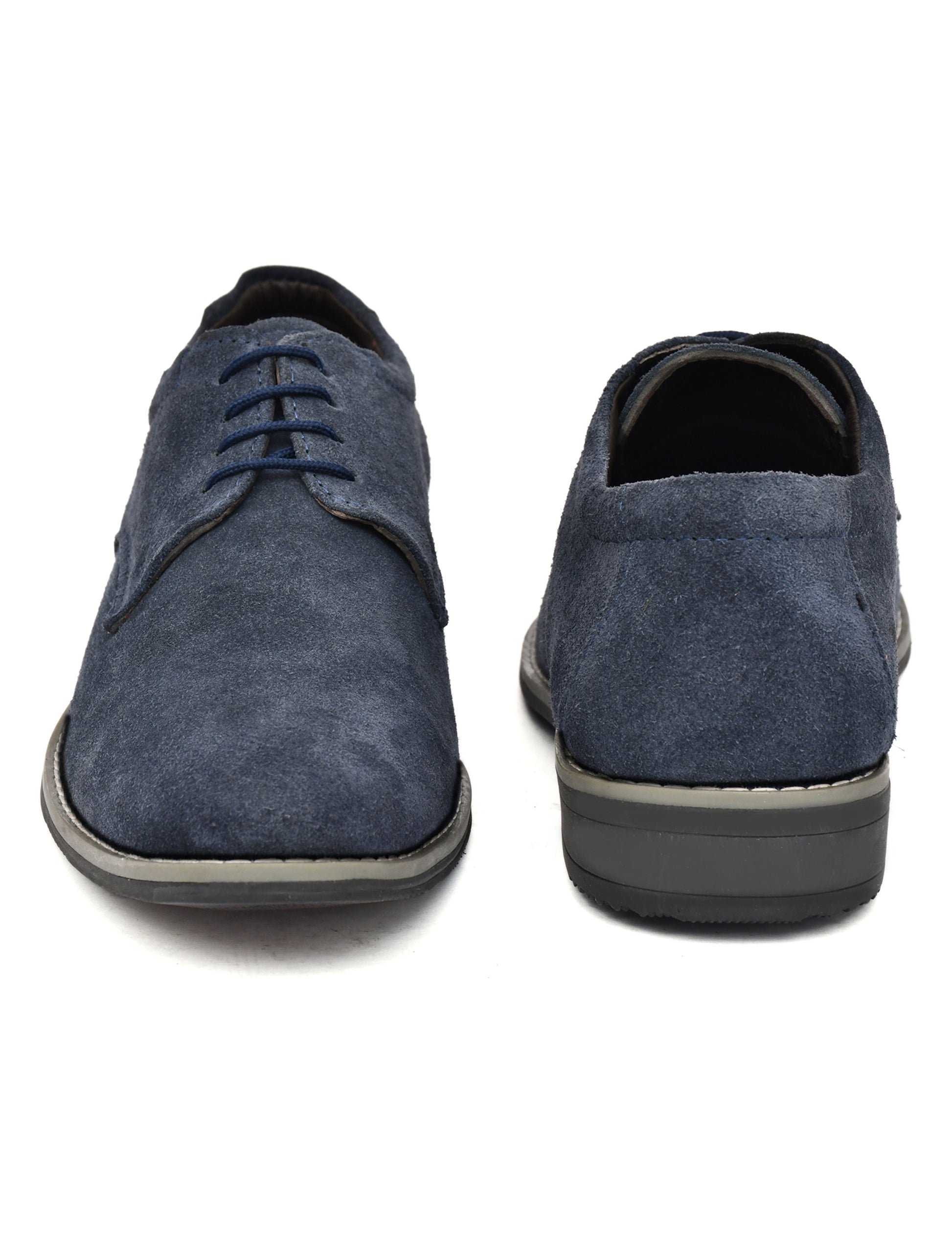 Men Blue Suede Leather Derby Shoes