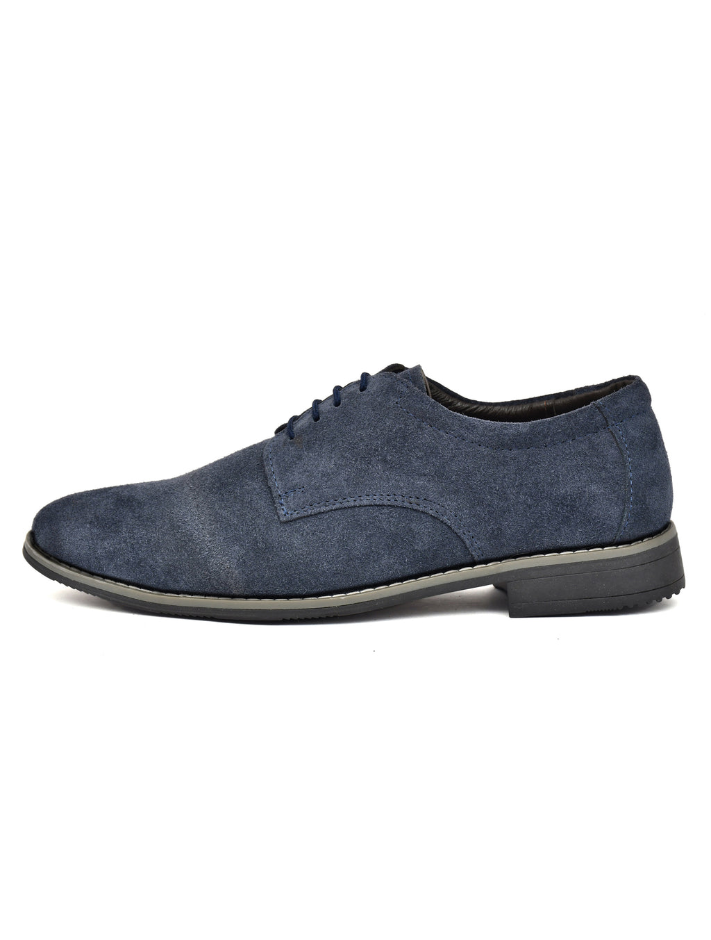 Men Blue Suede Leather Derby Shoes