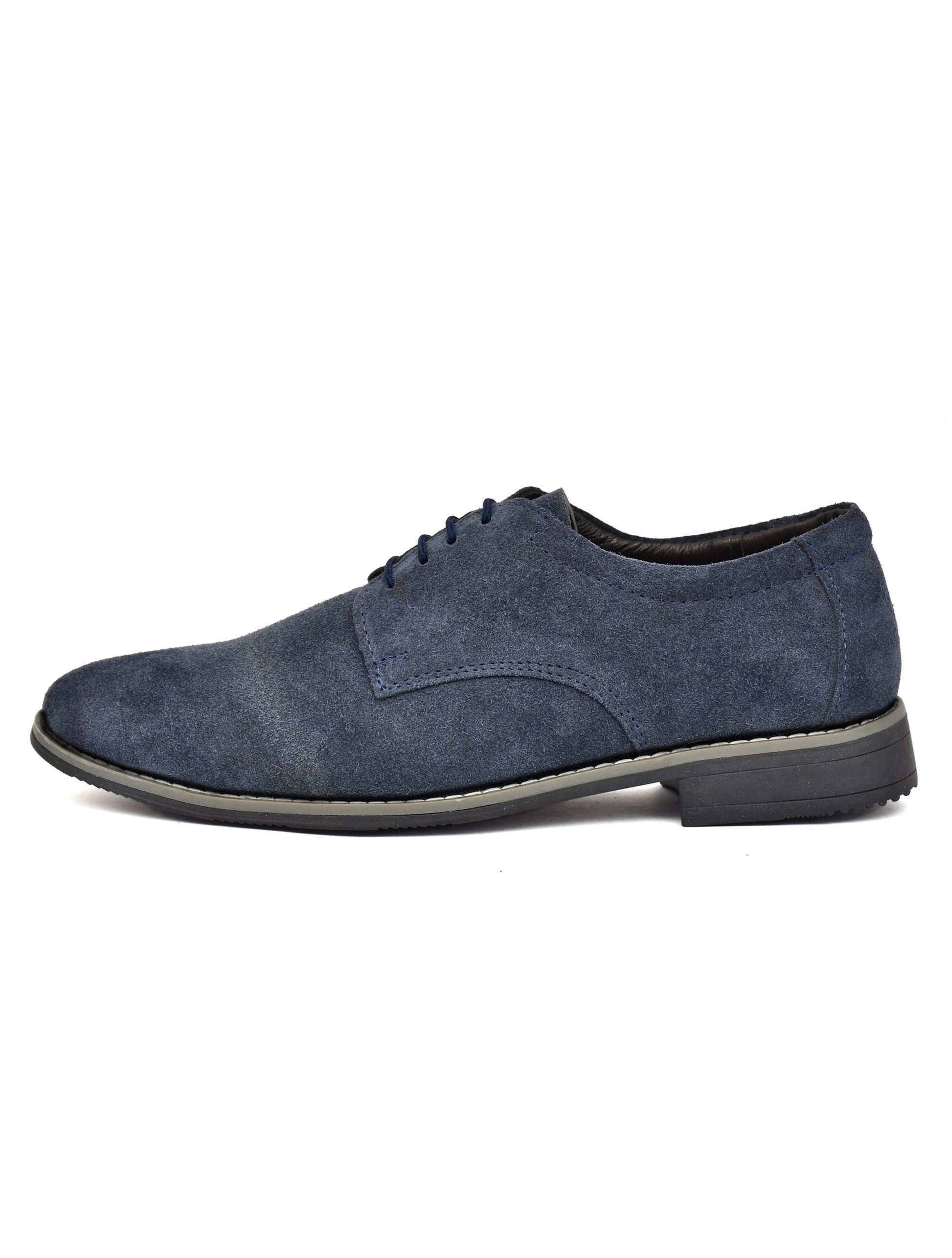 Men Blue Suede Leather Derby Shoes