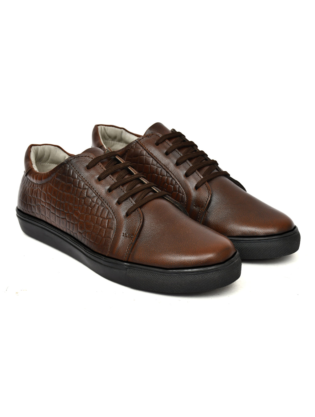 Men Leather Sneakers Tan