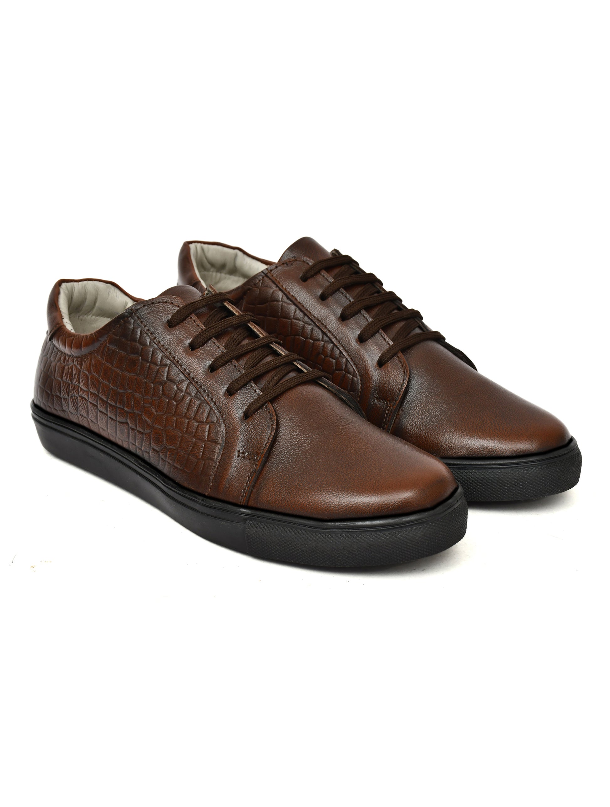 Men Leather Sneakers Tan