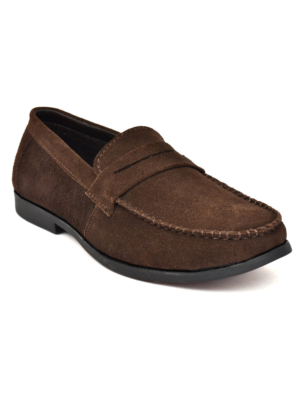 Men Brown Suede Leather Loafers