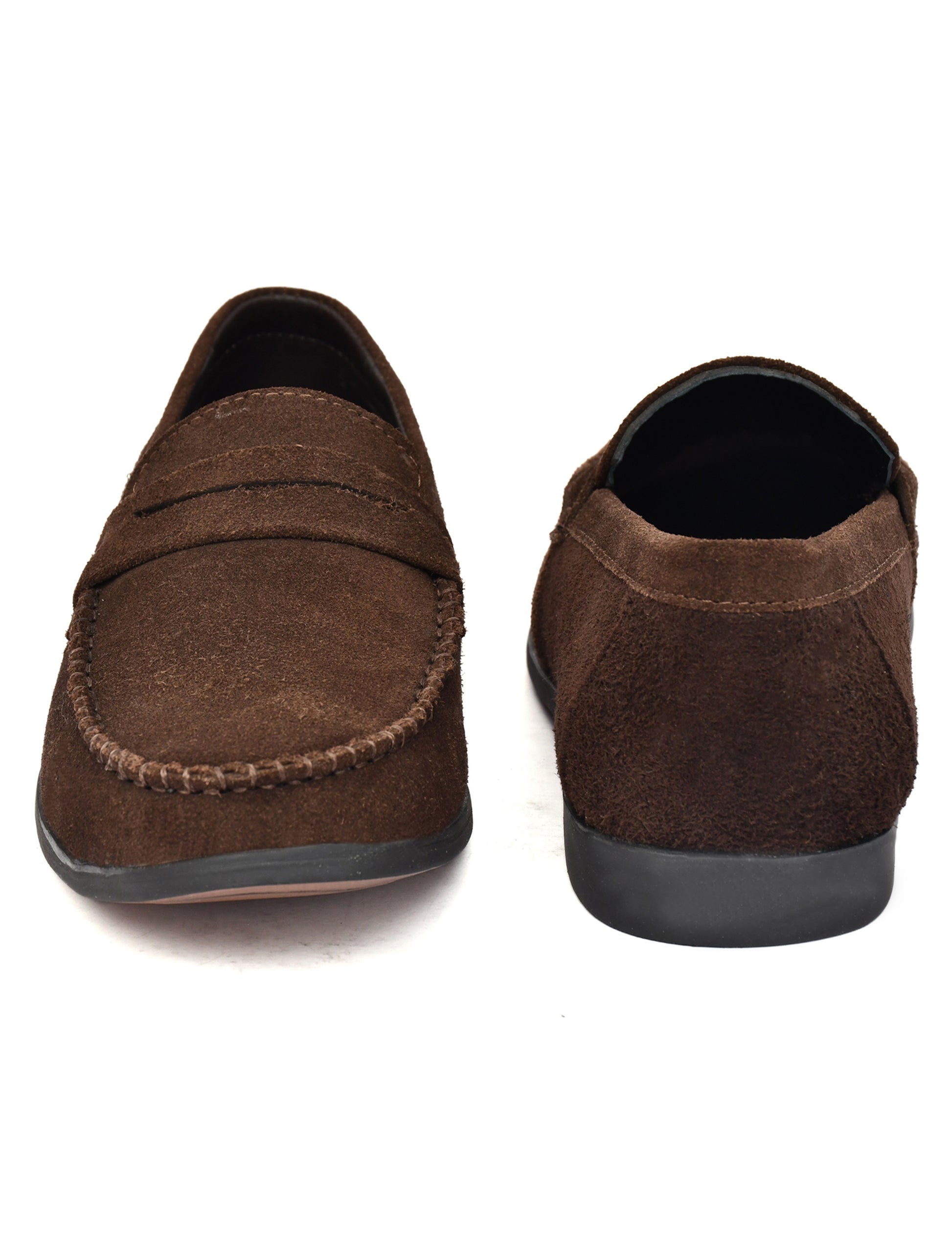 Men Brown Suede Leather Loafers