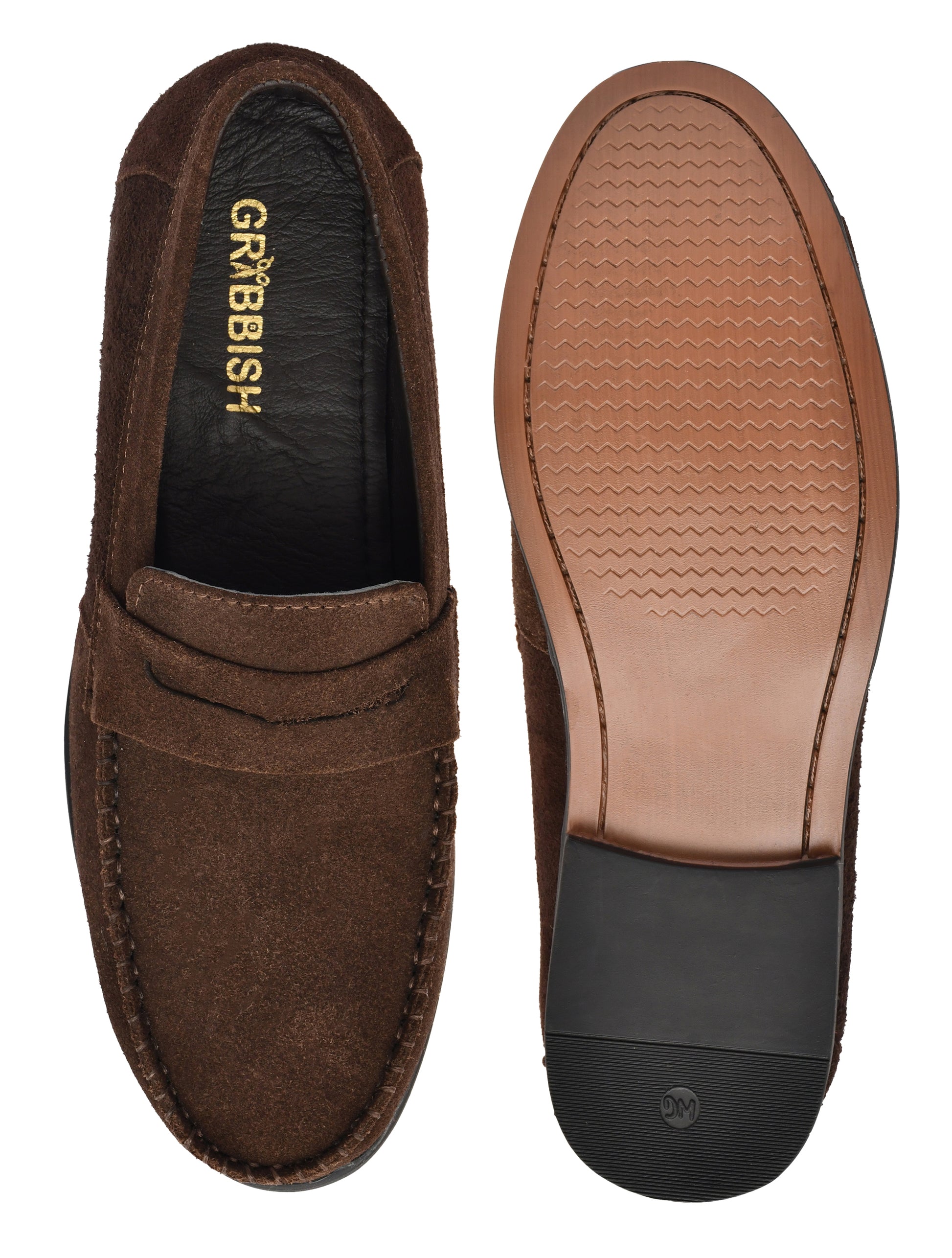 Men Brown Suede Leather Loafers
