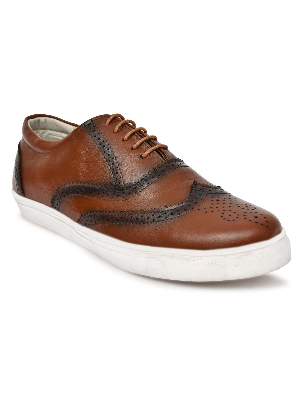 Men Leather Sneakers Tan