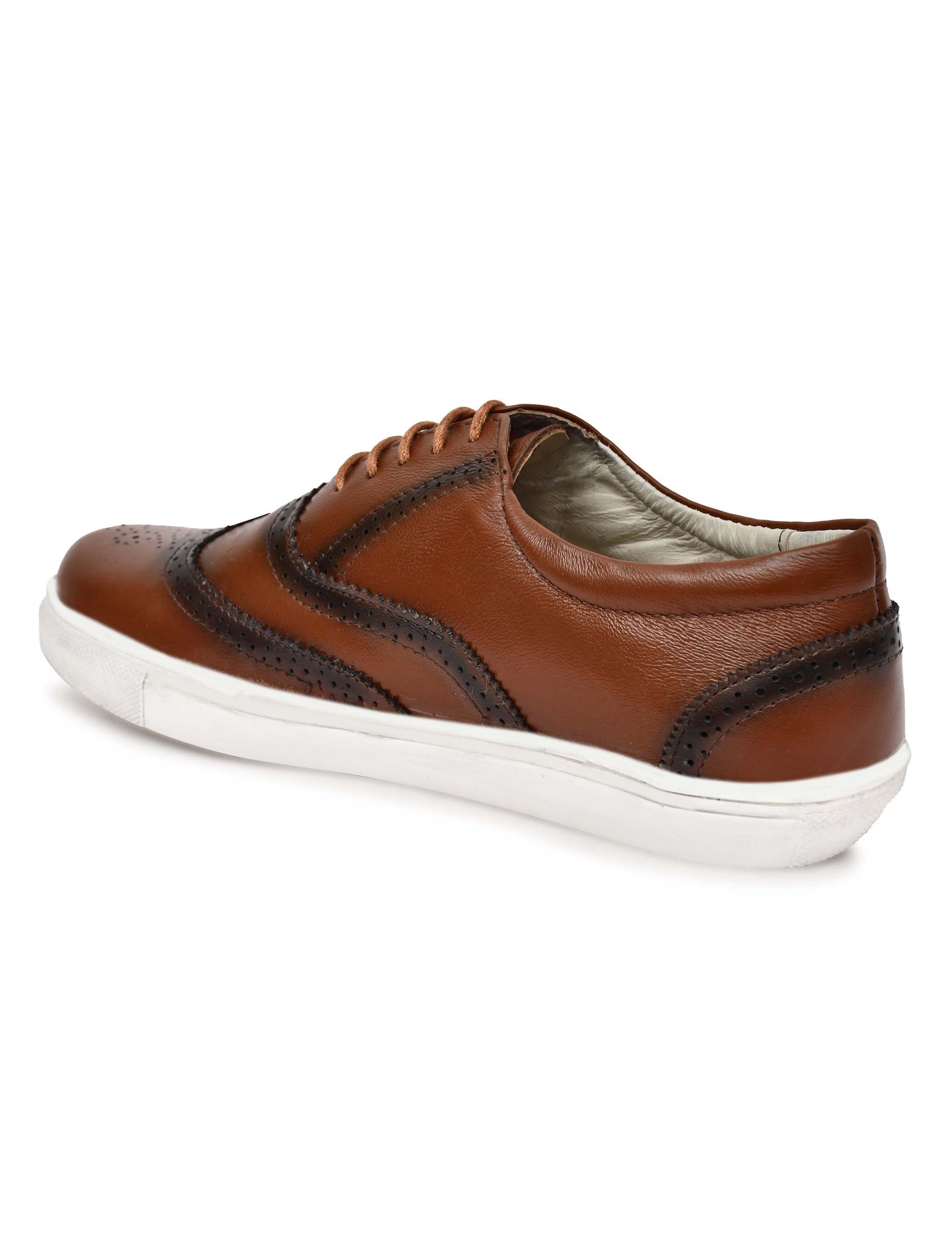 Men Leather Sneakers Tan