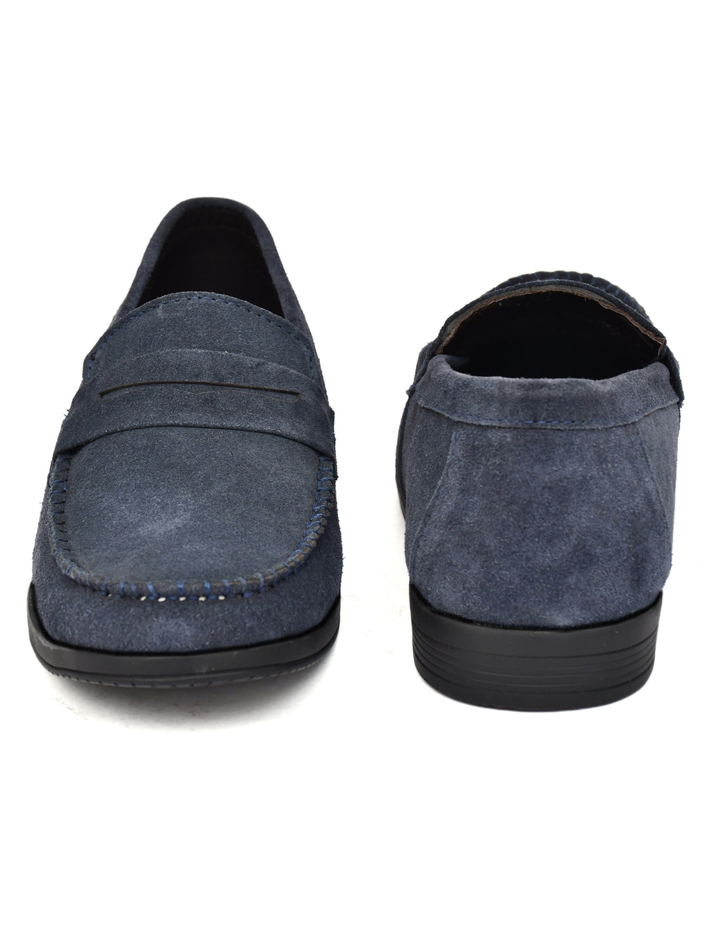 Men Blue Suede Leather Loafers
