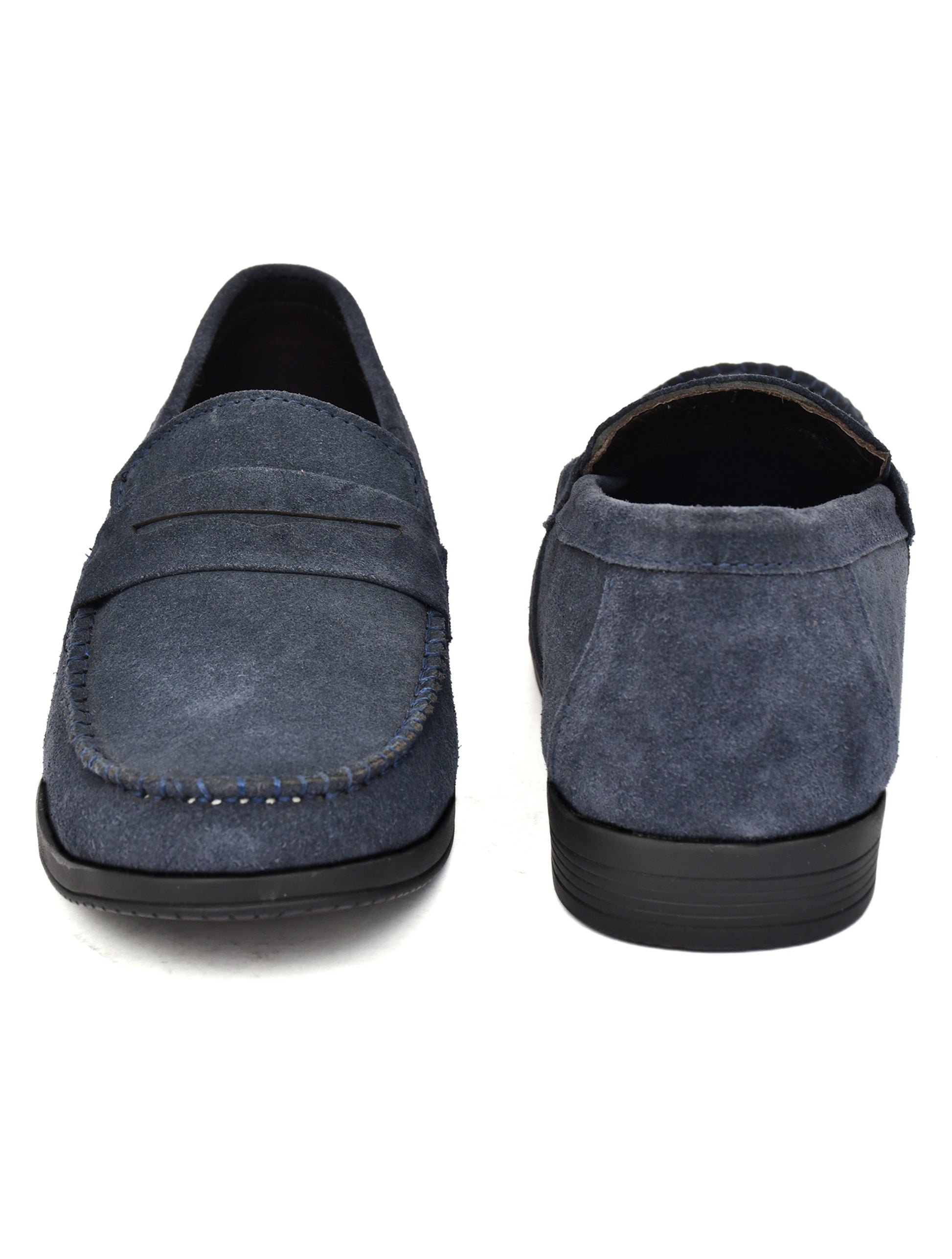 Men Blue Suede Leather Loafers