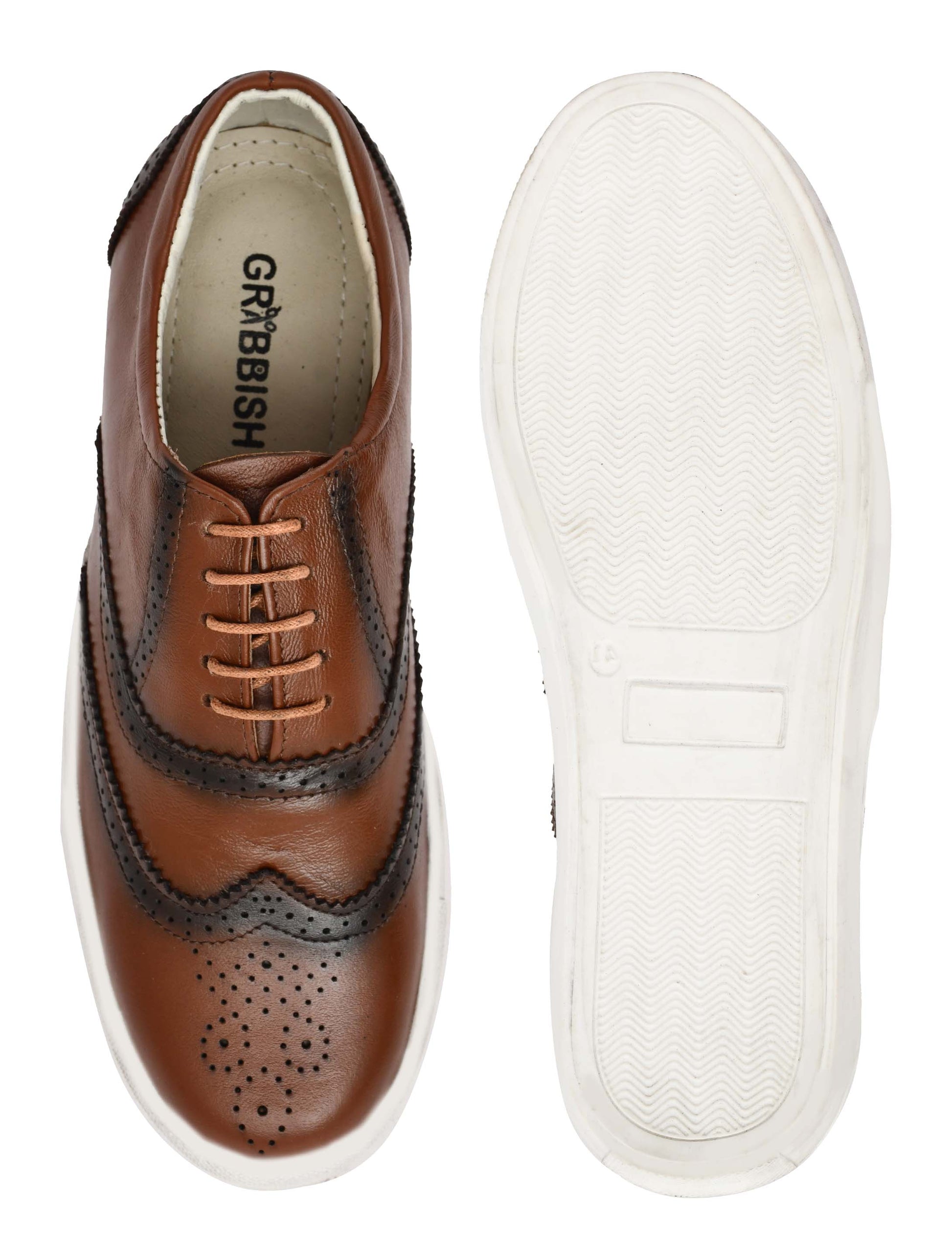 Men Leather Sneakers Tan