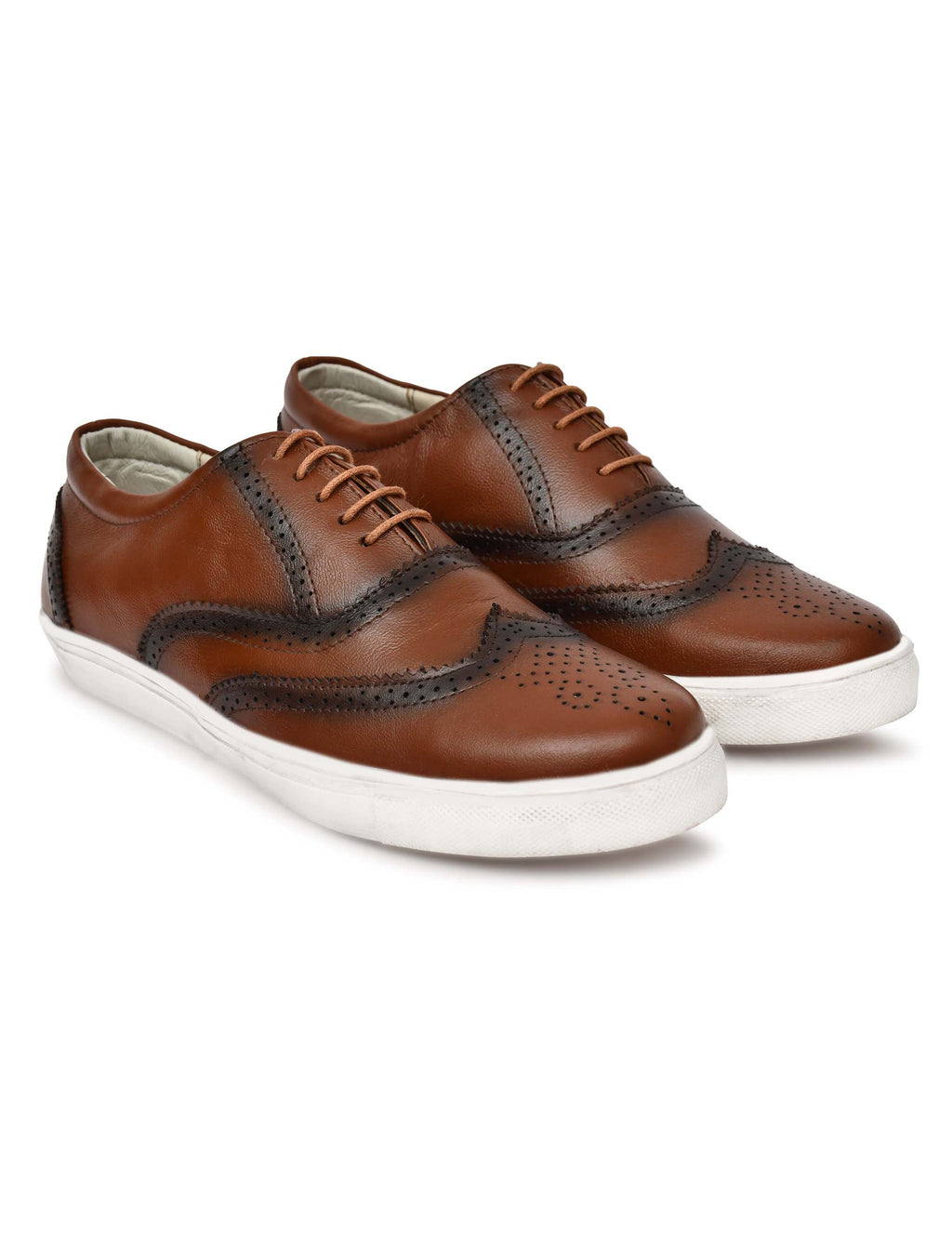 Men Leather Sneakers Tan