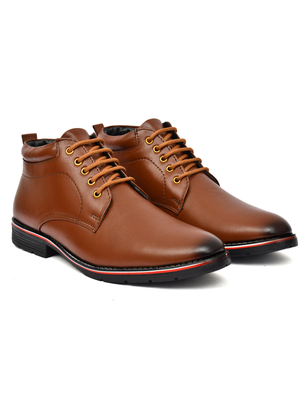 Men’s Tan Colour Leather Derby Ankle Boots