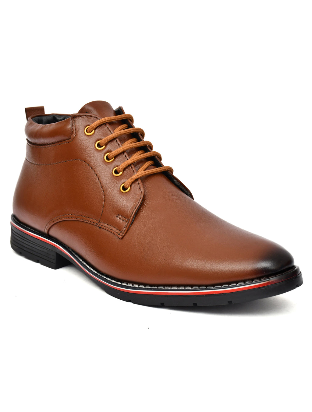Men’s Tan Colour Leather Derby Ankle Boots