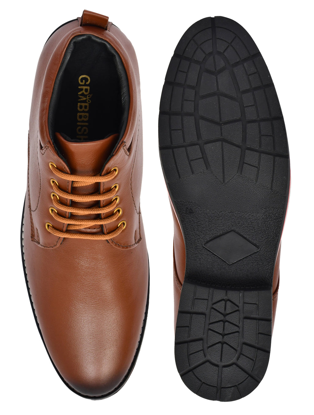 Men’s Tan Colour Leather Derby Ankle Boots