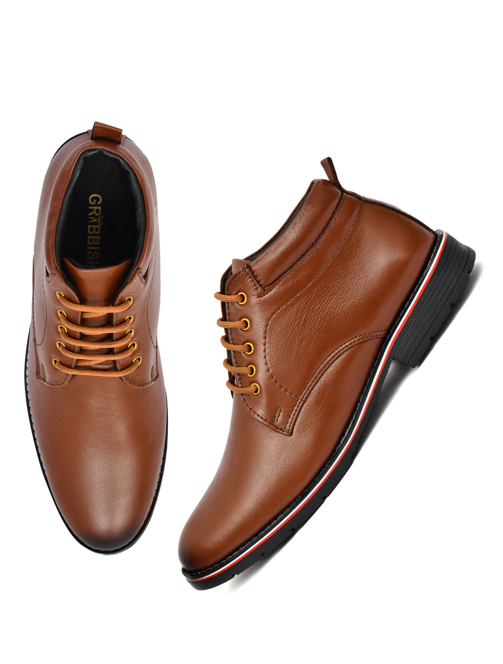 Men’s Tan Colour Leather Derby Ankle Boots